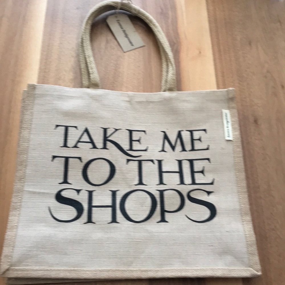 NWT Emma  Bridge Water Cotton Jute Tote Bag